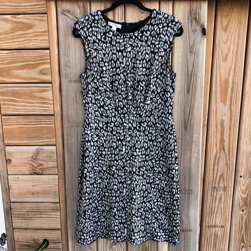 LONDON TIMES Animal Print Sleeveless Dress